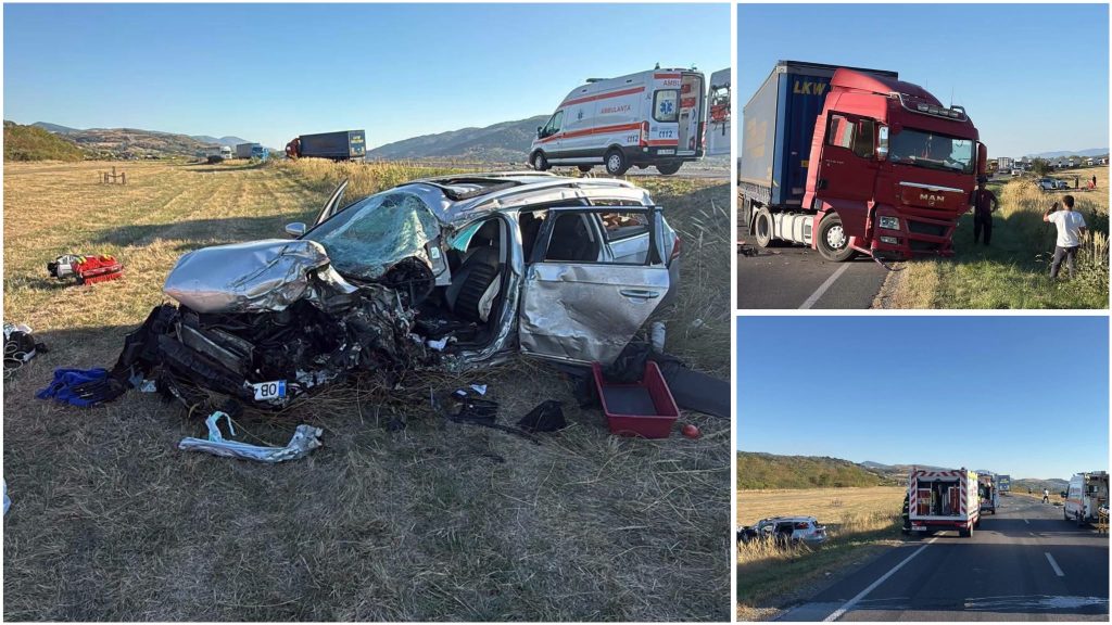 Accident grav cu două TIR-uri și o mașină în Caraș-Severin, în urma căruia un șofer a murit