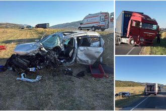 Accident grav cu două TIR-uri și o mașină în Caraș-Severin, în urma căruia un șofer a murit