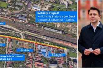 Restricții de trafic pe Strada Gării din Timișoara pentru noua linie de tramvai