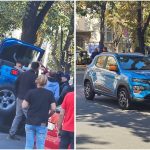 Mașină răsturnată pe Bulevardul Revoluției din Timișoara