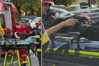 Femeie însărcinată, preluată cu targa după un accident în TimișoaraFemeie însărcinată, preluată cu targa după un accident în Timișoara