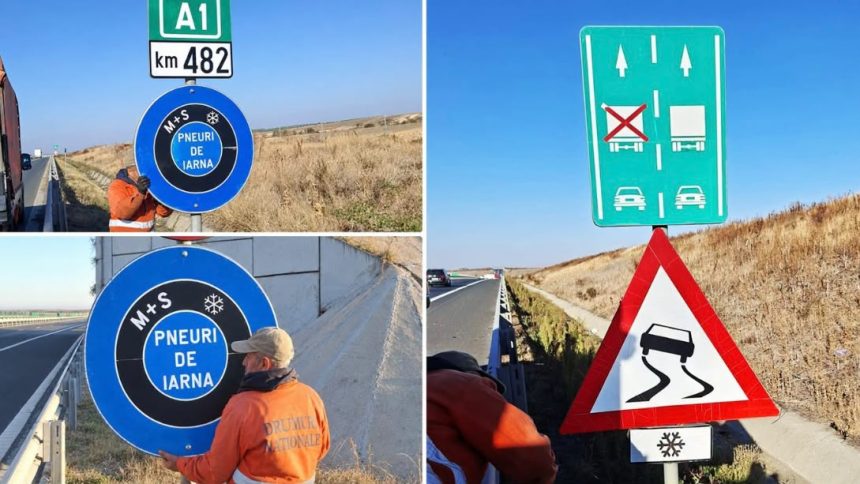 Pregătiri pe autostrada A1: Noi indicatoare rutiere pentru sezonul rece