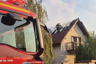 Incendiu la o casă din Dudeștii Noi. Pompierii au scos patru butelii GPL