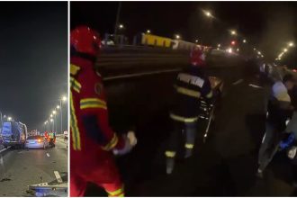 Șapte răniți după un accident în lanț cu cinci vehicule pe A1