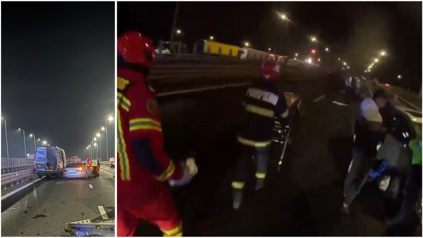Șapte răniți după un accident în lanț cu cinci vehicule pe A1