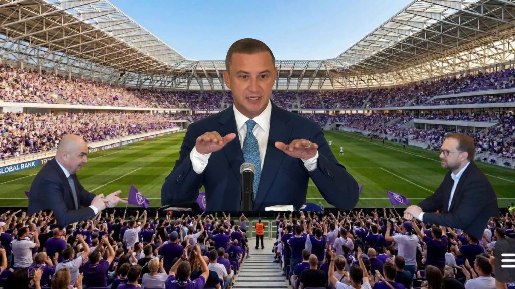 Alfred Simonis, Ilie Bolojan și Dominic Fritz, într-un colaj despre disputa privind stadionul Dan Păltinișanu din Timișoara