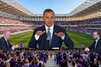 Alfred Simonis, Ilie Bolojan și Dominic Fritz, într-un colaj despre disputa privind stadionul Dan Păltinișanu din Timișoara