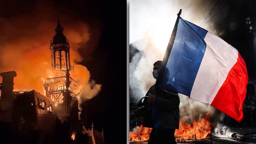 Primăria din Limoges, cuprinsă de flăcări în timpul protestelor violente din Franța
