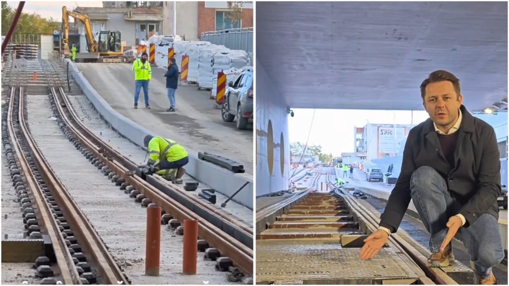 Premieră la Pasajul Solventul. Macaz special pentru tramvaie