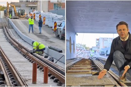 Premieră la Pasajul Solventul. Macaz special pentru tramvaie