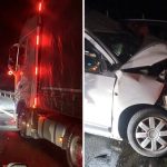 Accident în lanț pe autostrada A1, între Timișoara și Lugoj, în care au fost implicate două TIR-uri, un microbuz și o mașină